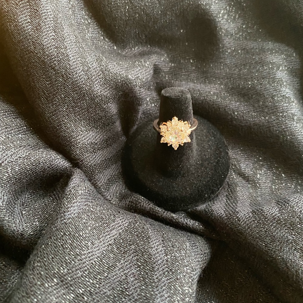 Sterling Silver Women Rose Gold Ring